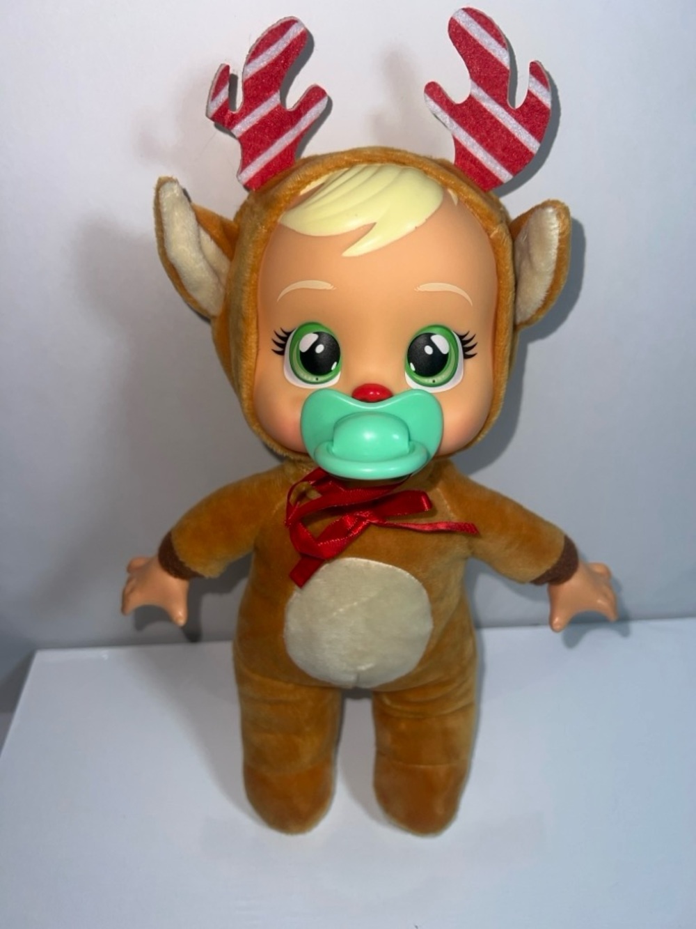 Cry Babies Tiny Cuddles Christmas Ruthy Reindeer Doll 9"